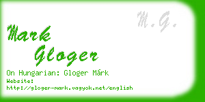 mark gloger business card